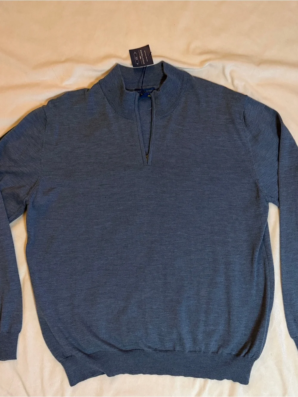 Joseph & Lyman Men’s XXL 100% Extra Fine Merino Wool Quarter Zip Sweater Italy N
